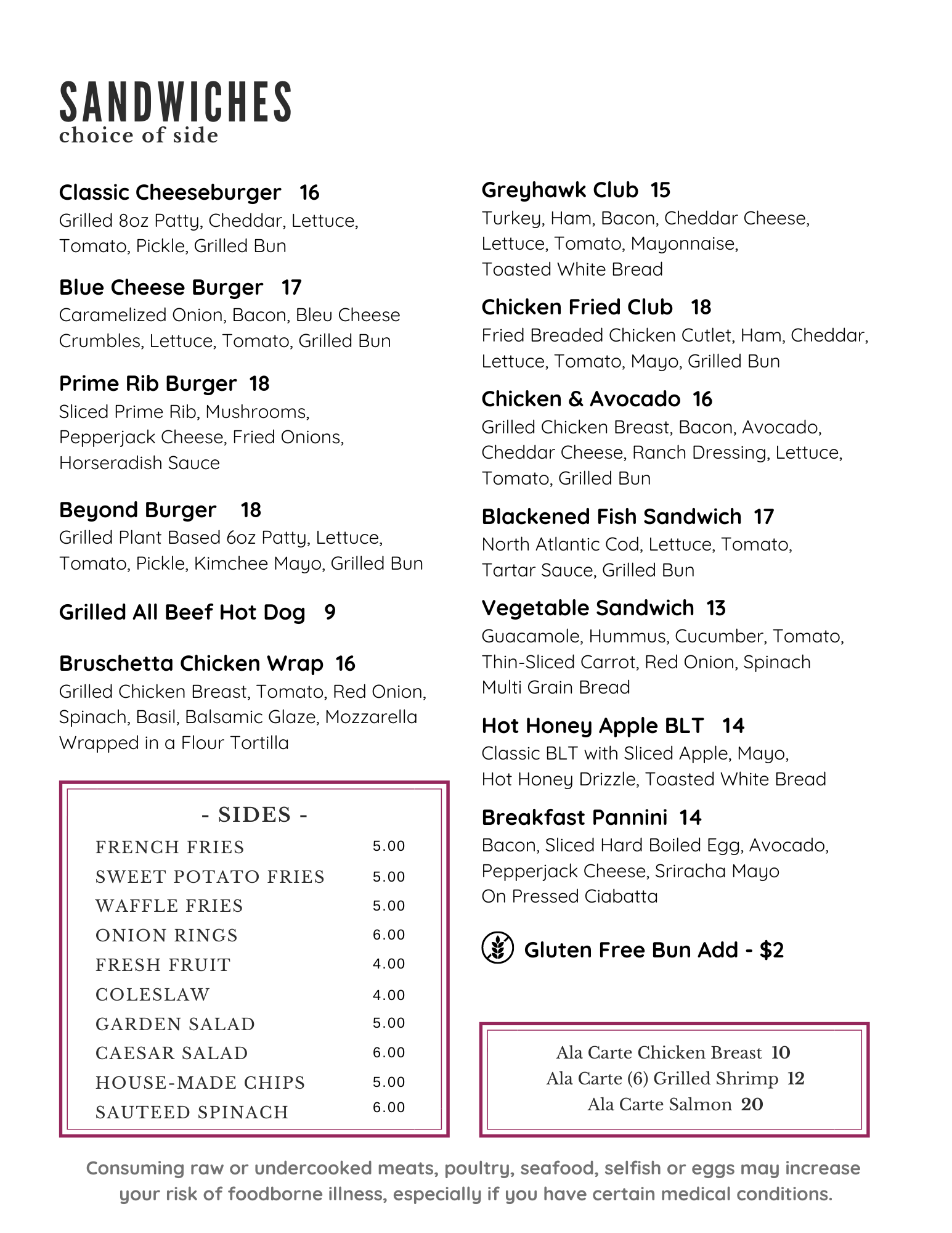 NEW MENU Page 2 June 2024